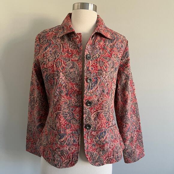 Analogy Embossed Stitch Jacket Art to Wear Pink Small - Picture 1 of 13